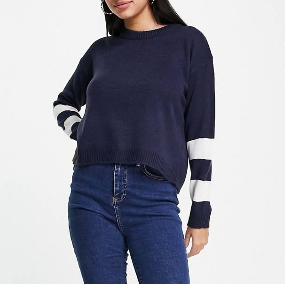 NWT ASOS | Striped Sleeve Sweater - Picture 4 of 5